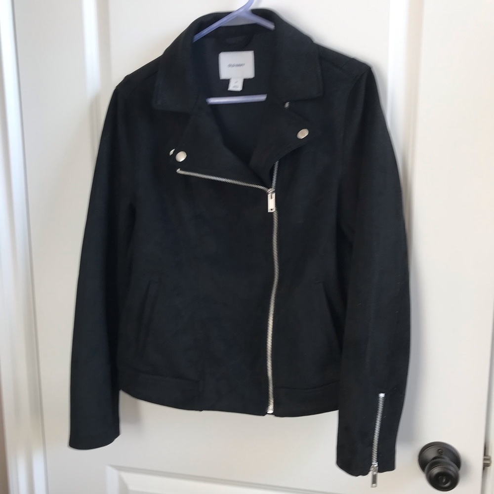 Old Navy Black Moto Jacket with Silver Hardware